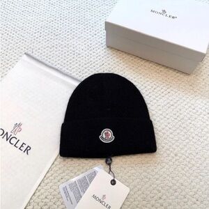 New Moncler Black Knit Beanie